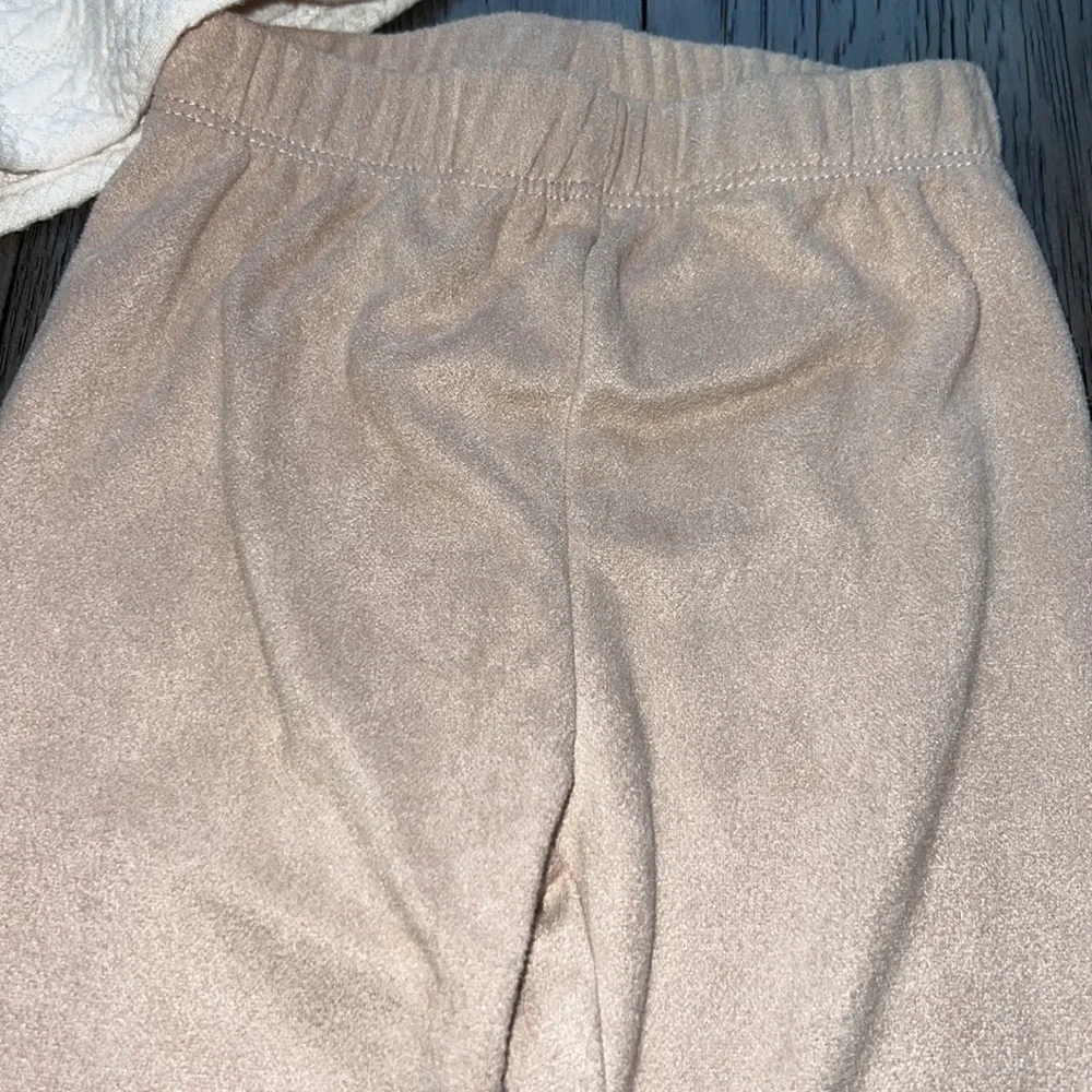 First impressions quilted dress sweater with suede like leggings